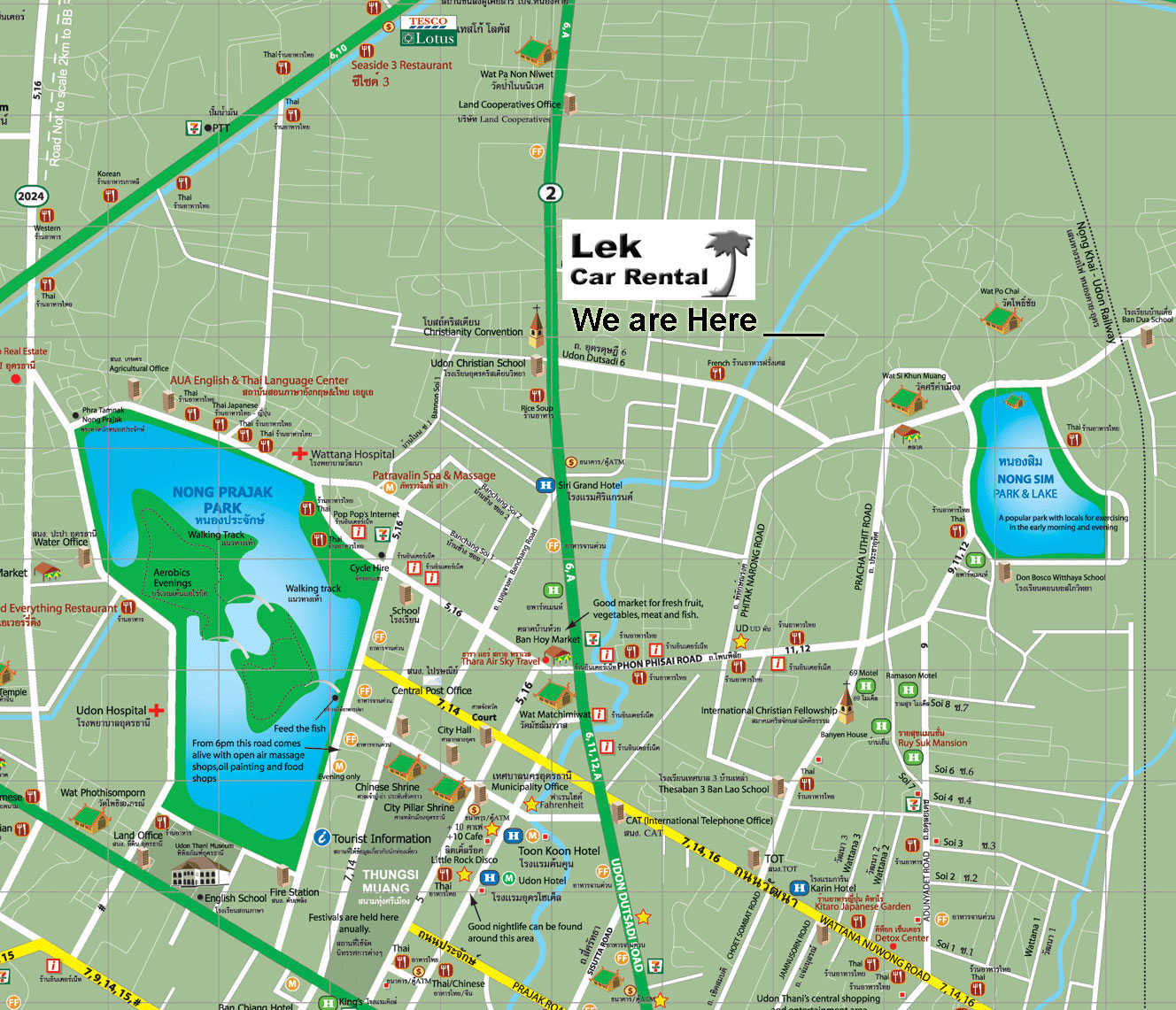 Udon Thani tourist map