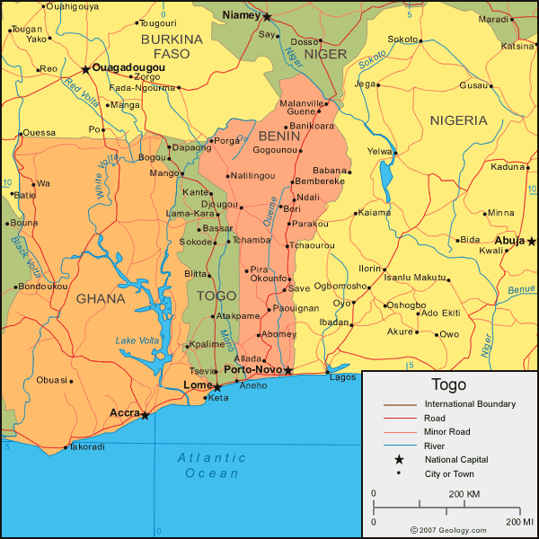MAP OF TOGO