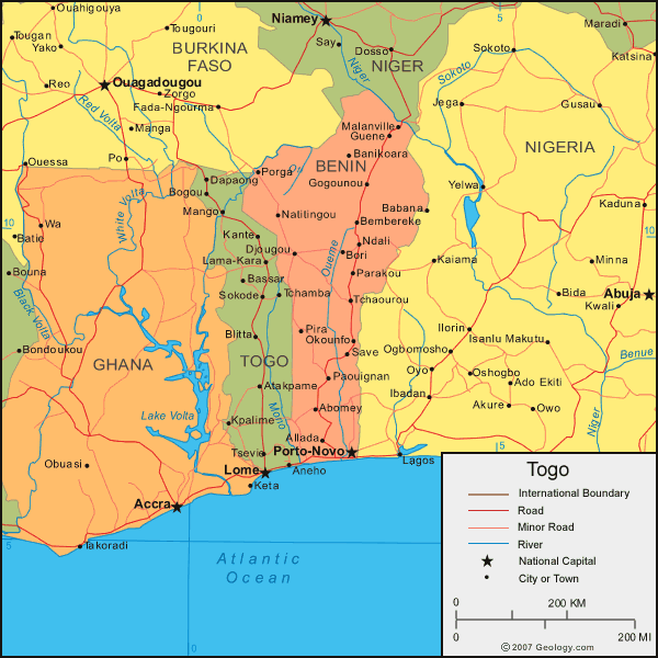 map of Togo