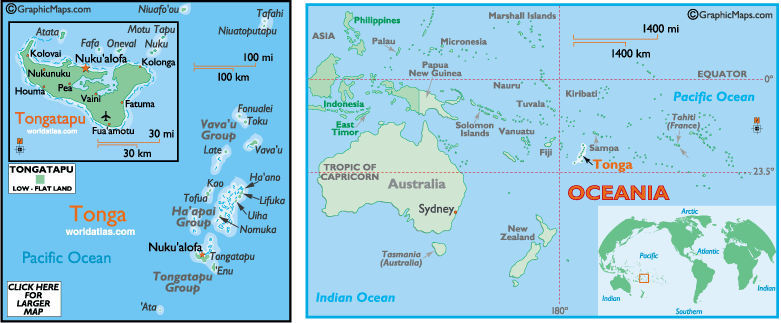 Tonga Location On Map Tonga Map