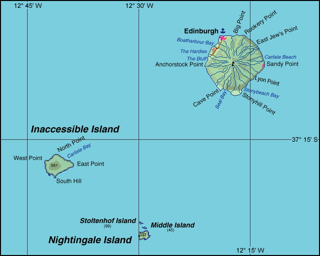 MAP OF TRISTAN DA CUNHA