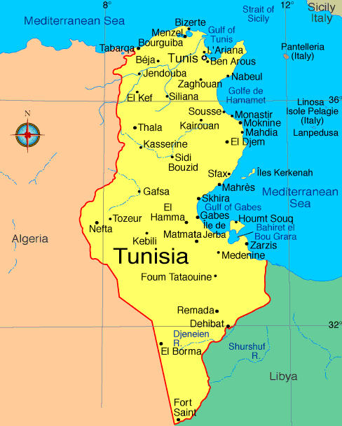 Map of Tunisia