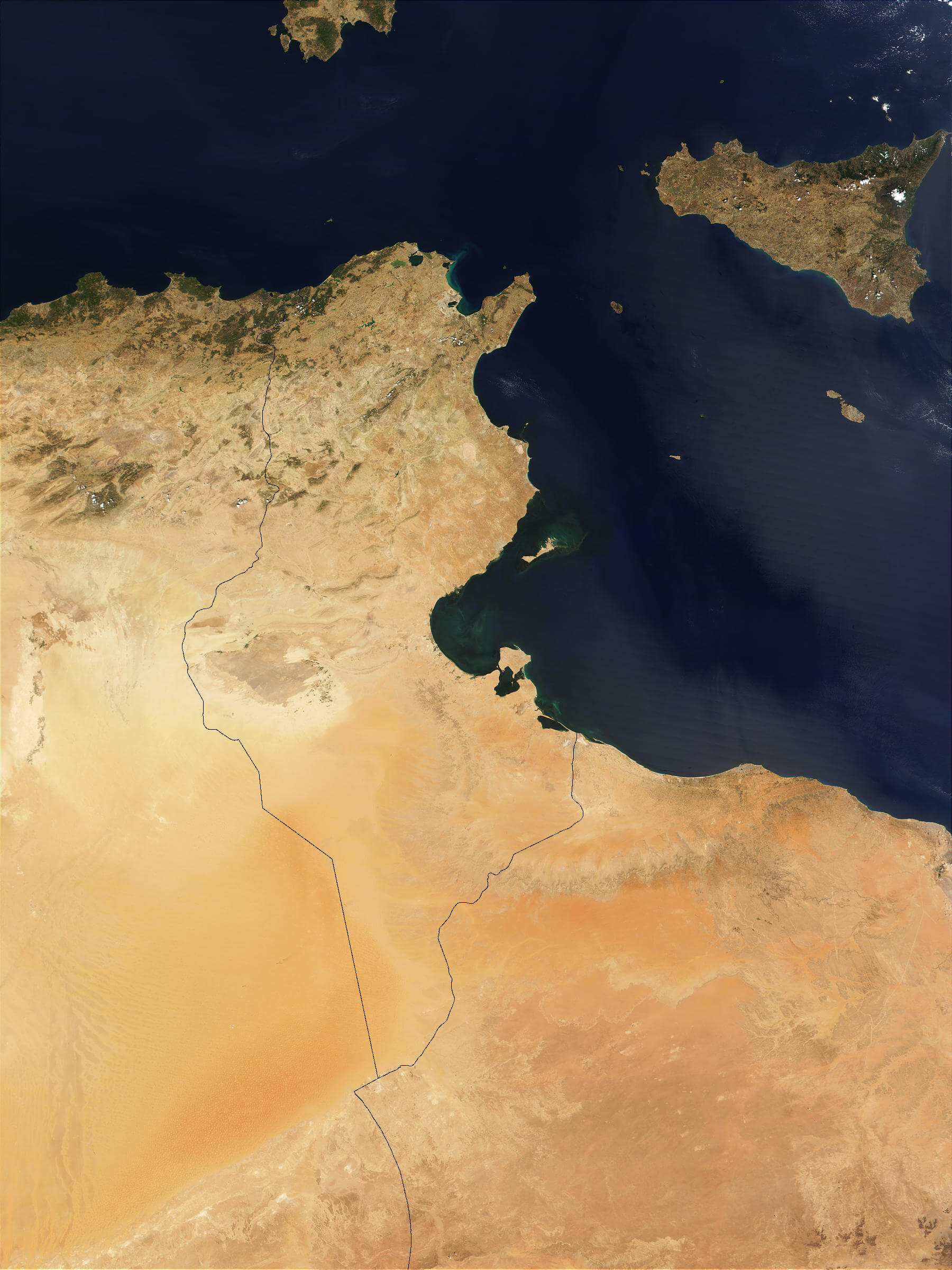 satellite image Photo of Tunisia