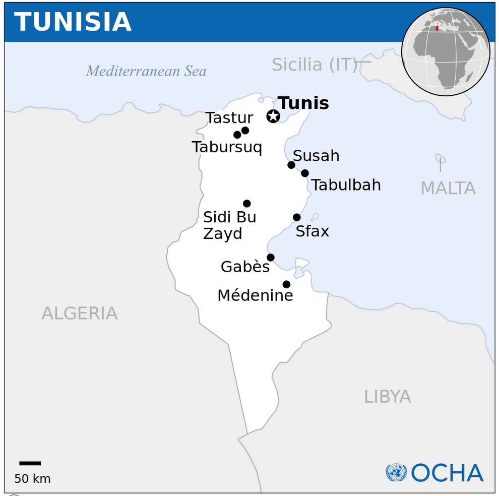 tunisia location map