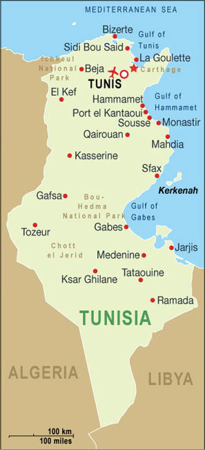 Tunisia Cities Map