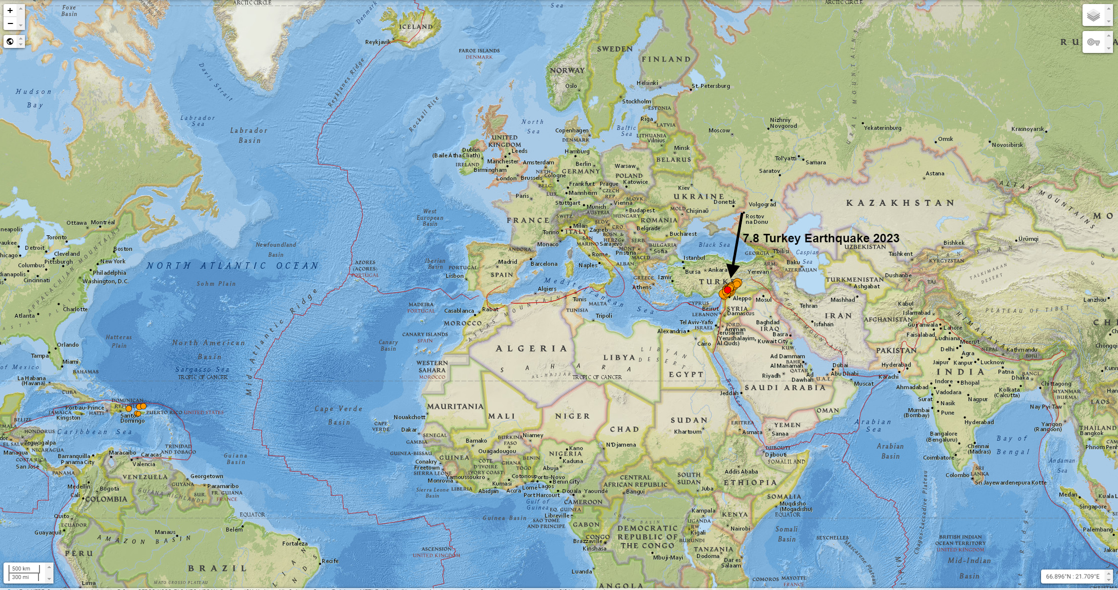 Turkey Earthquake Map