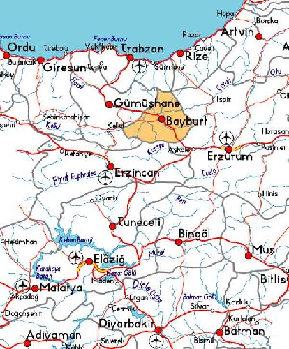 map of bayburt