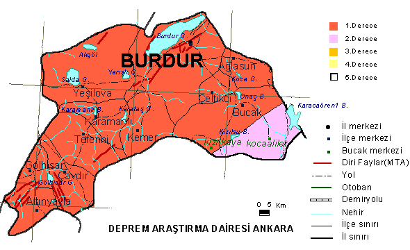 burdur earthquake map
