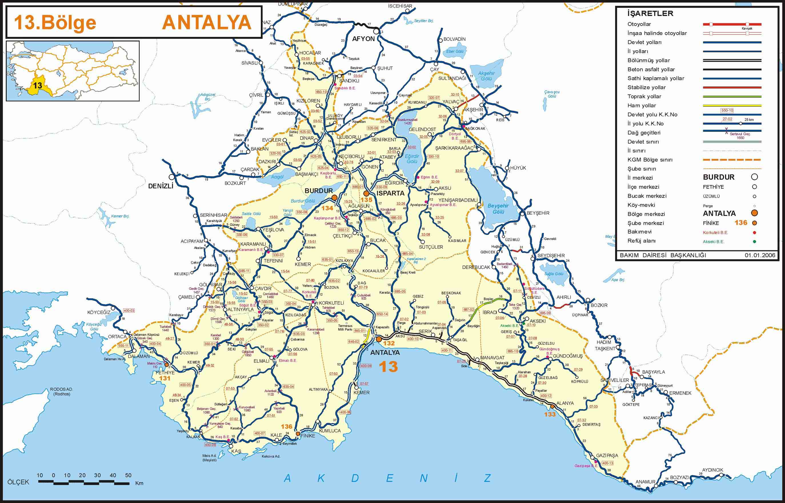 burdur road map