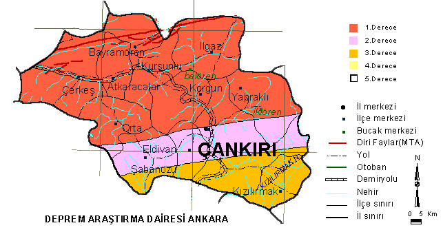 cankiri earthquake map