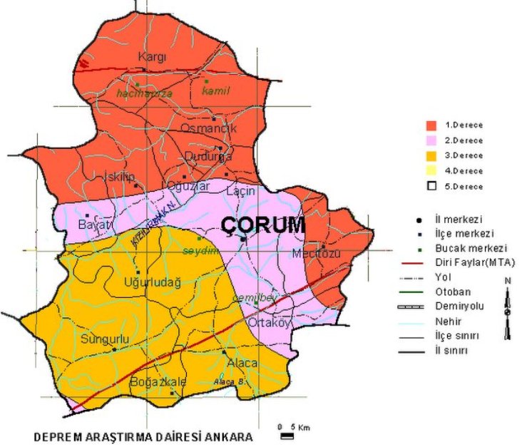 corum earthquake map
