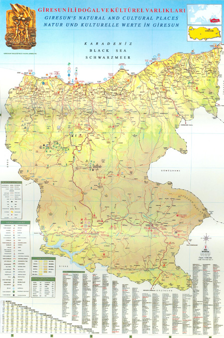 giresun tourism map