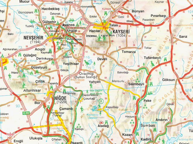 kayseri route map