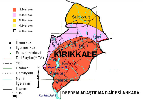 kirikkale earthqauke map