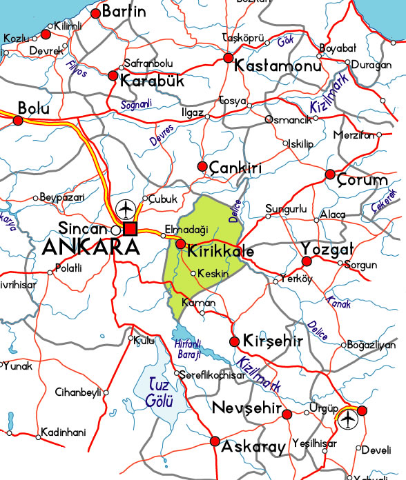 kirikkale map ankara