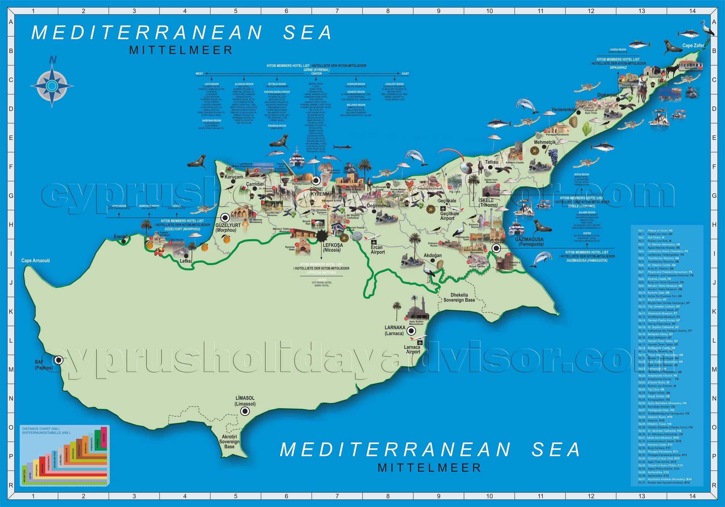 northern cyprus touristic map
