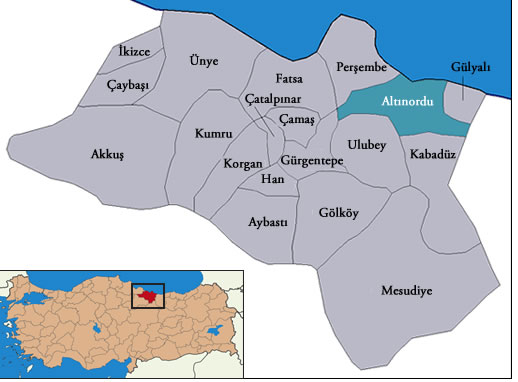 ordu political map turkey