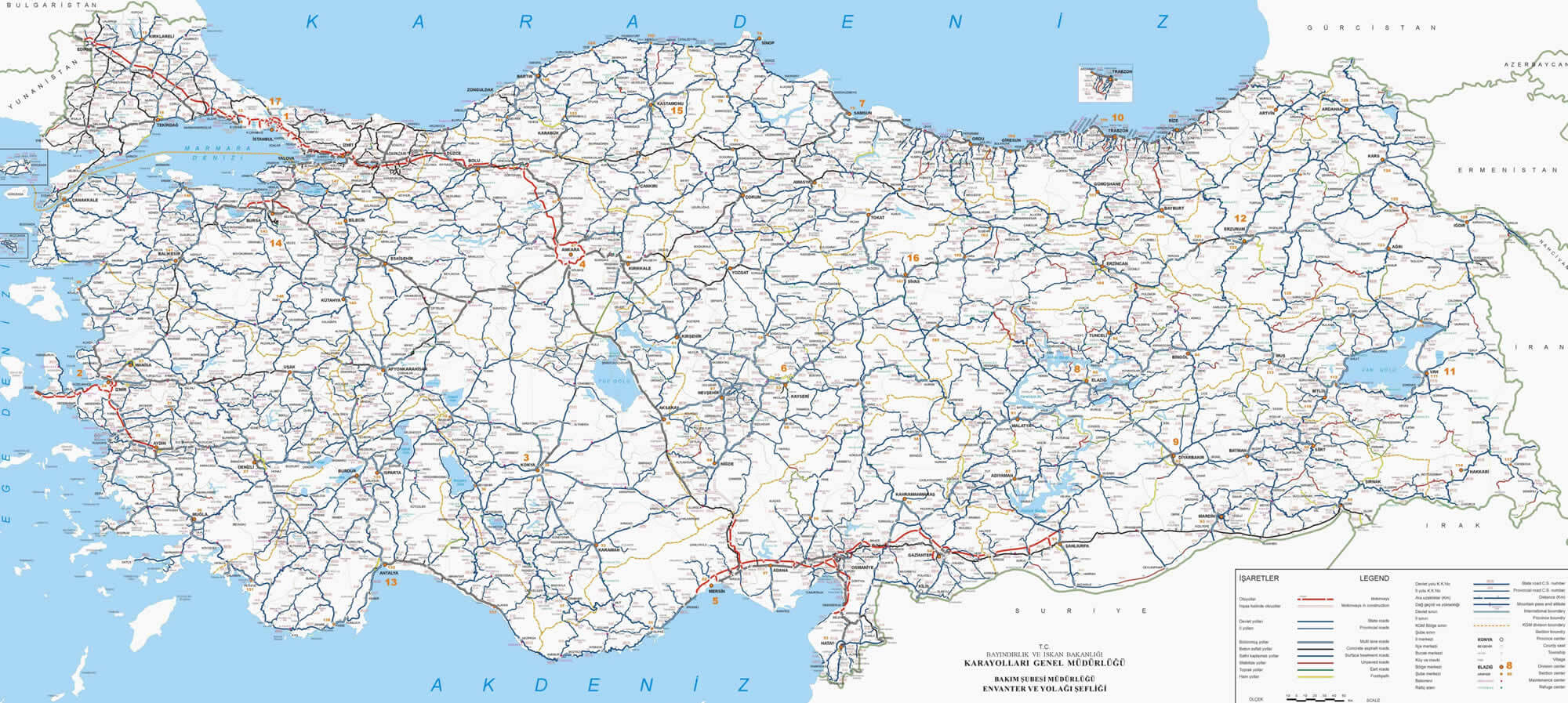road maps of turkey