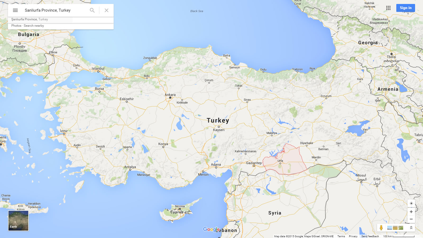 sanliurfa map turkey