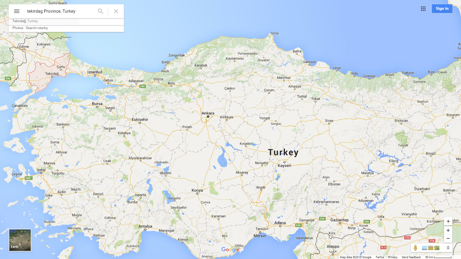 tekirdag map turkey