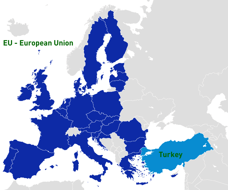 turkey eu european union map