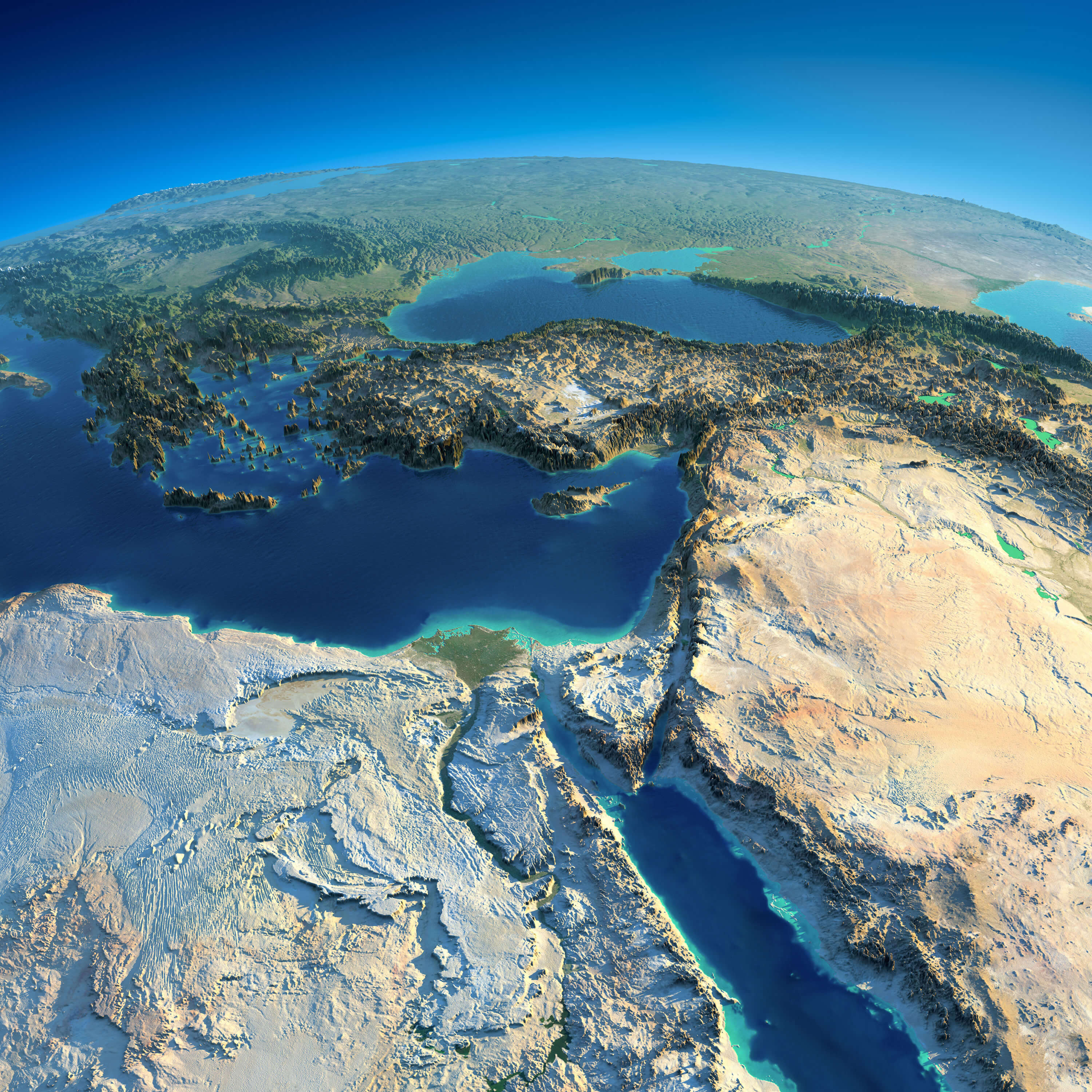 Turkey & Europe Satellite Map
