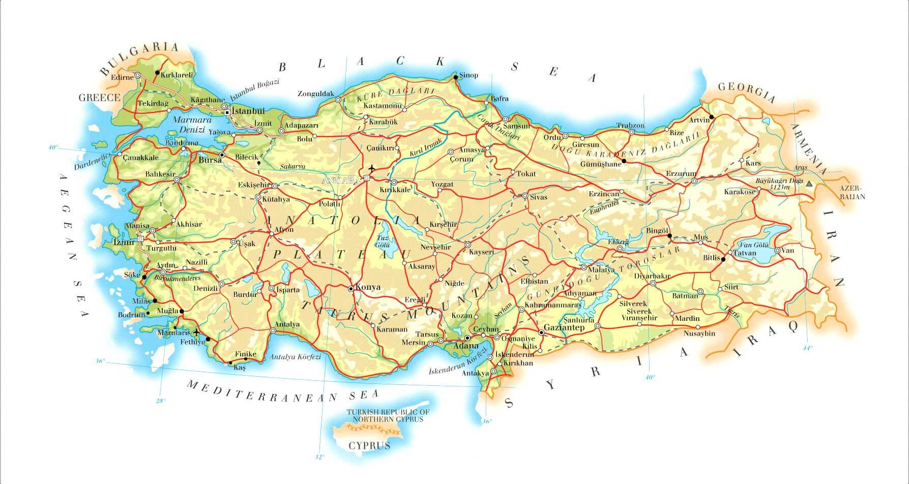 turkey map english