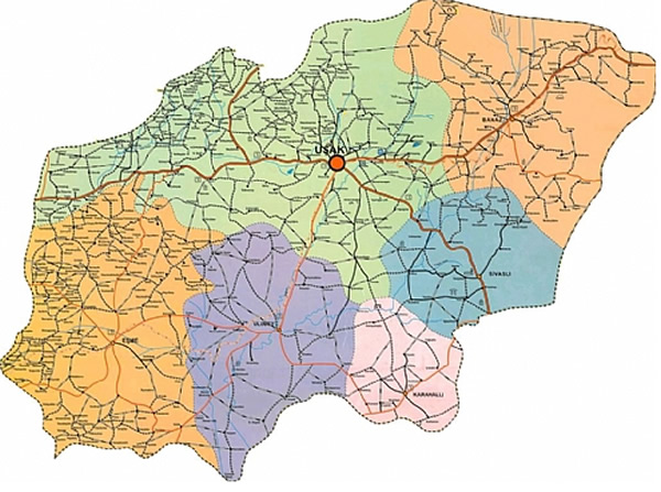 usak province map