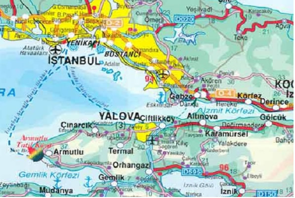 yalova istanbul map