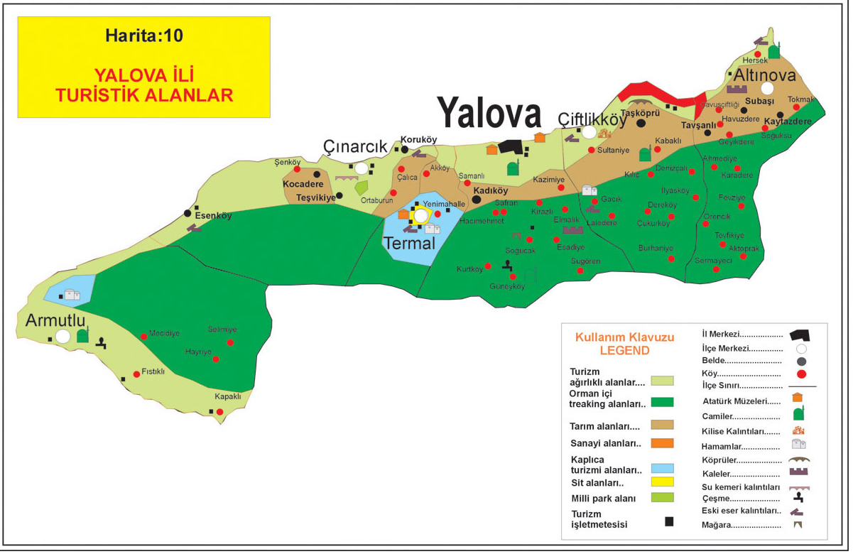 yalova towns map