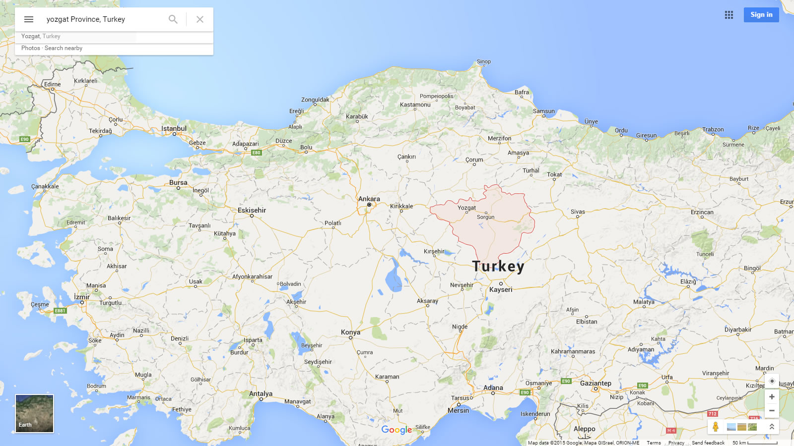 yozgat map turkey