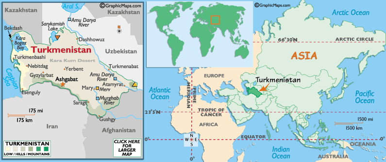MAP OF TURKMENISTAN