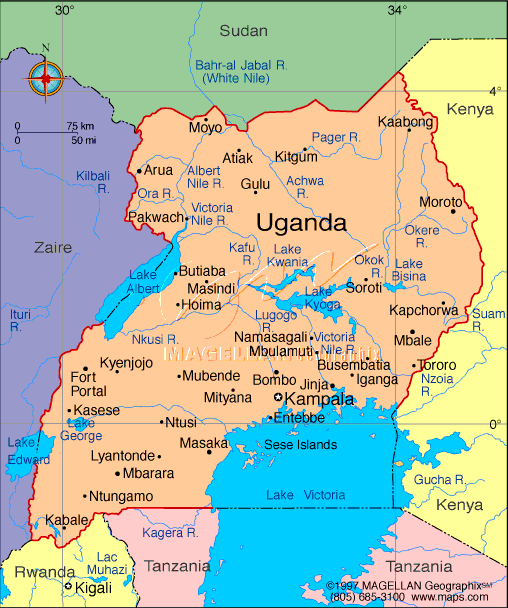 uganda regions map