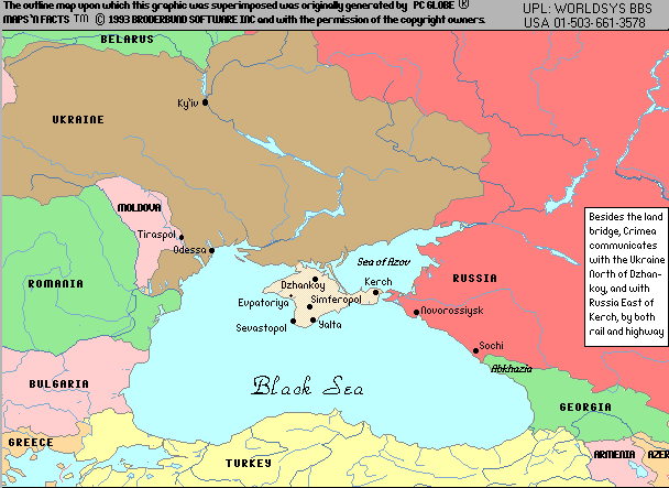 Crimea black Sea Map