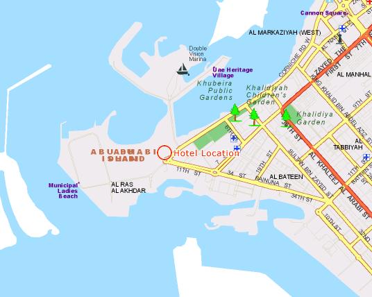abu dhabi hotels map