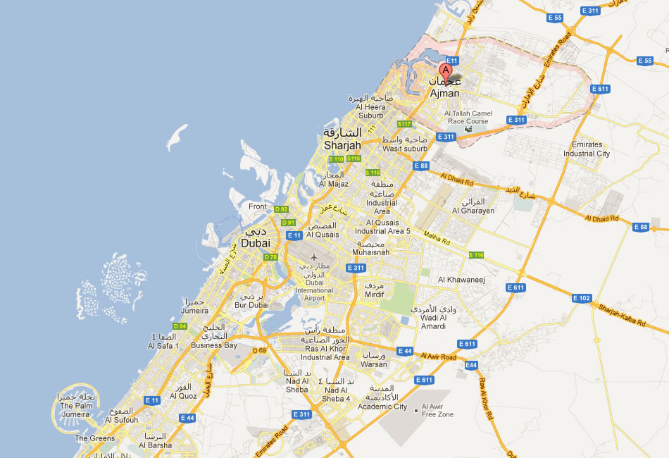 map of Ajman