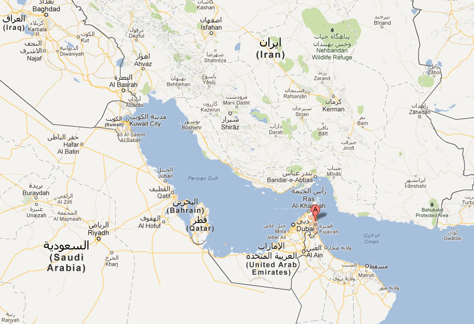 map of Fujayrah united arab emirates