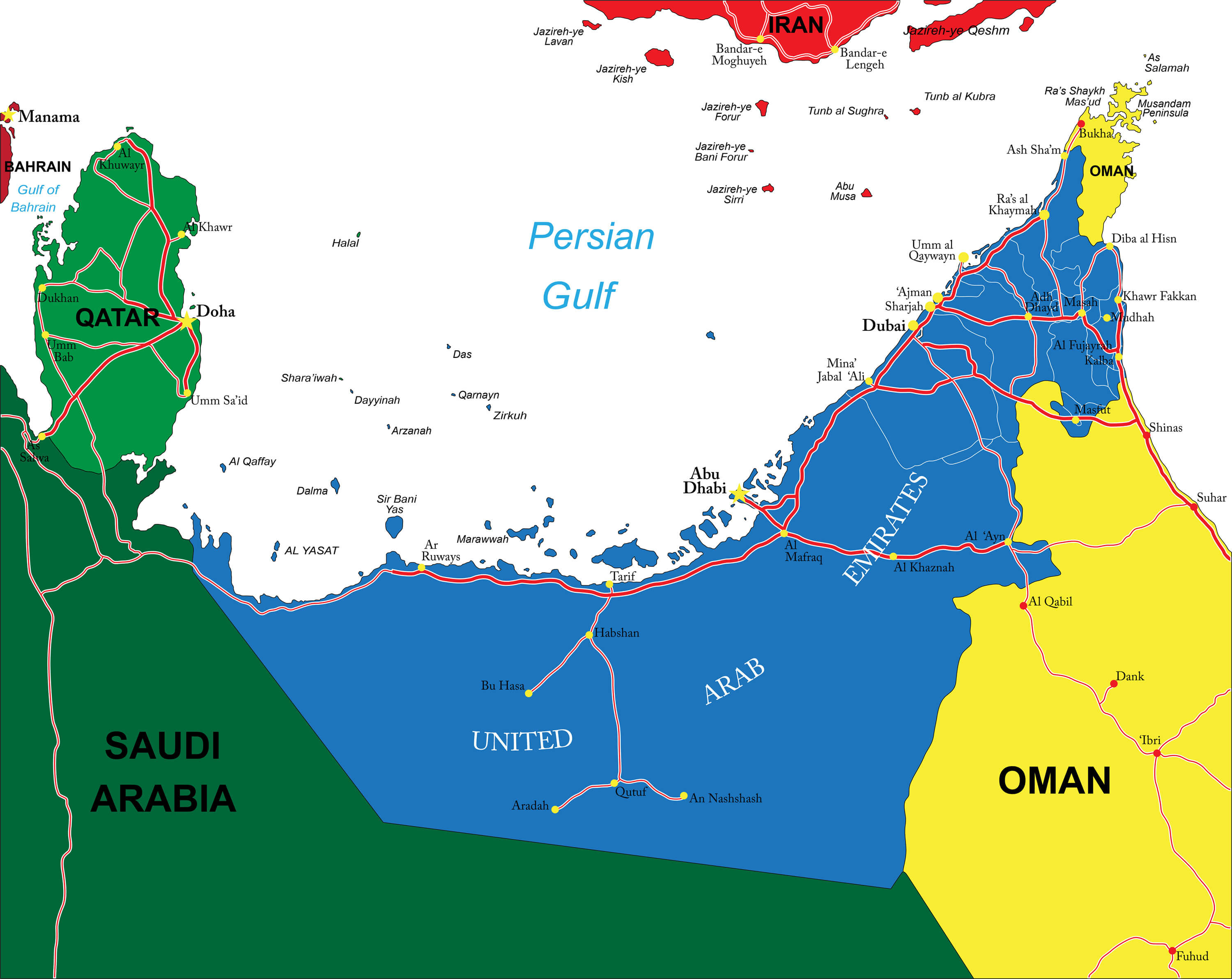 United Arab Emirates Map