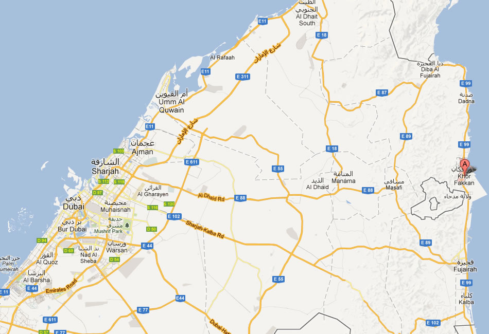 map of Khor Fakkan