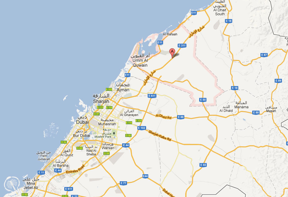 map of Umm al Qaywayn