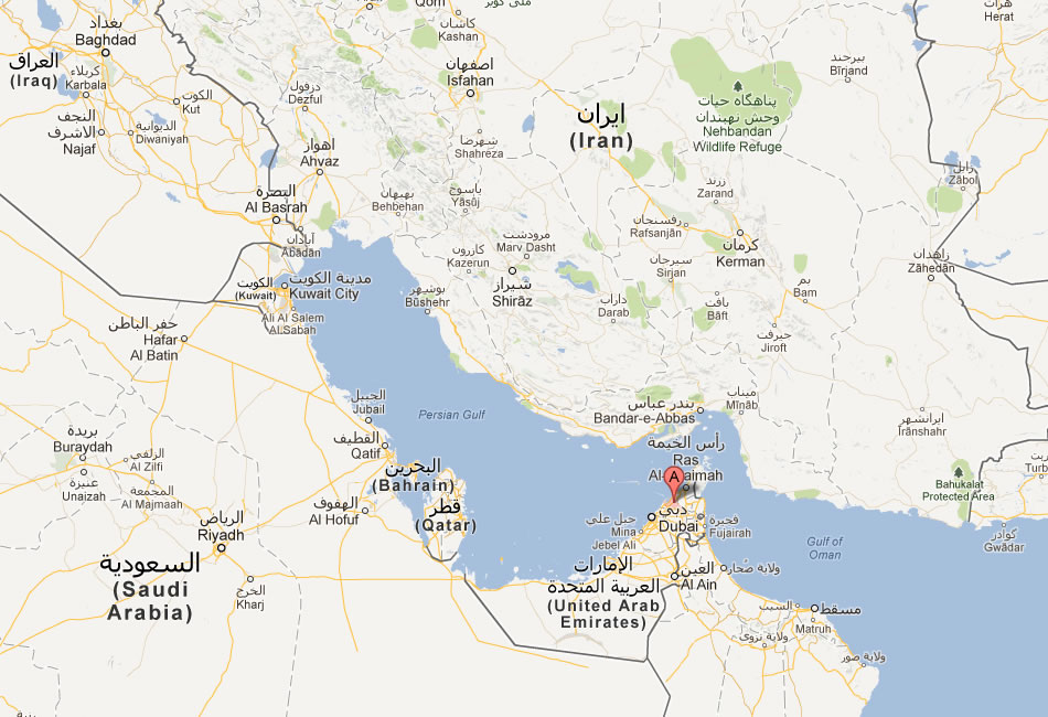 map of Umm al Qaywayn united arab emirates