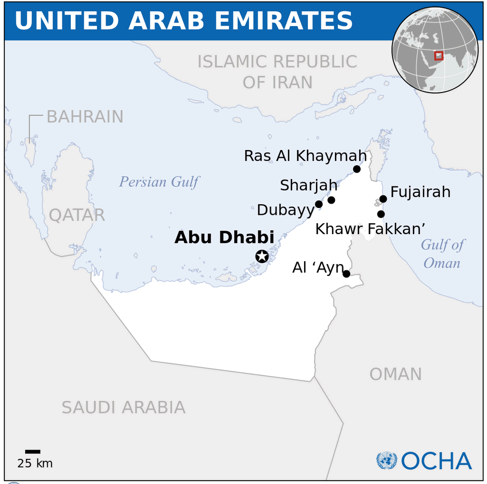 united arab emirates location map