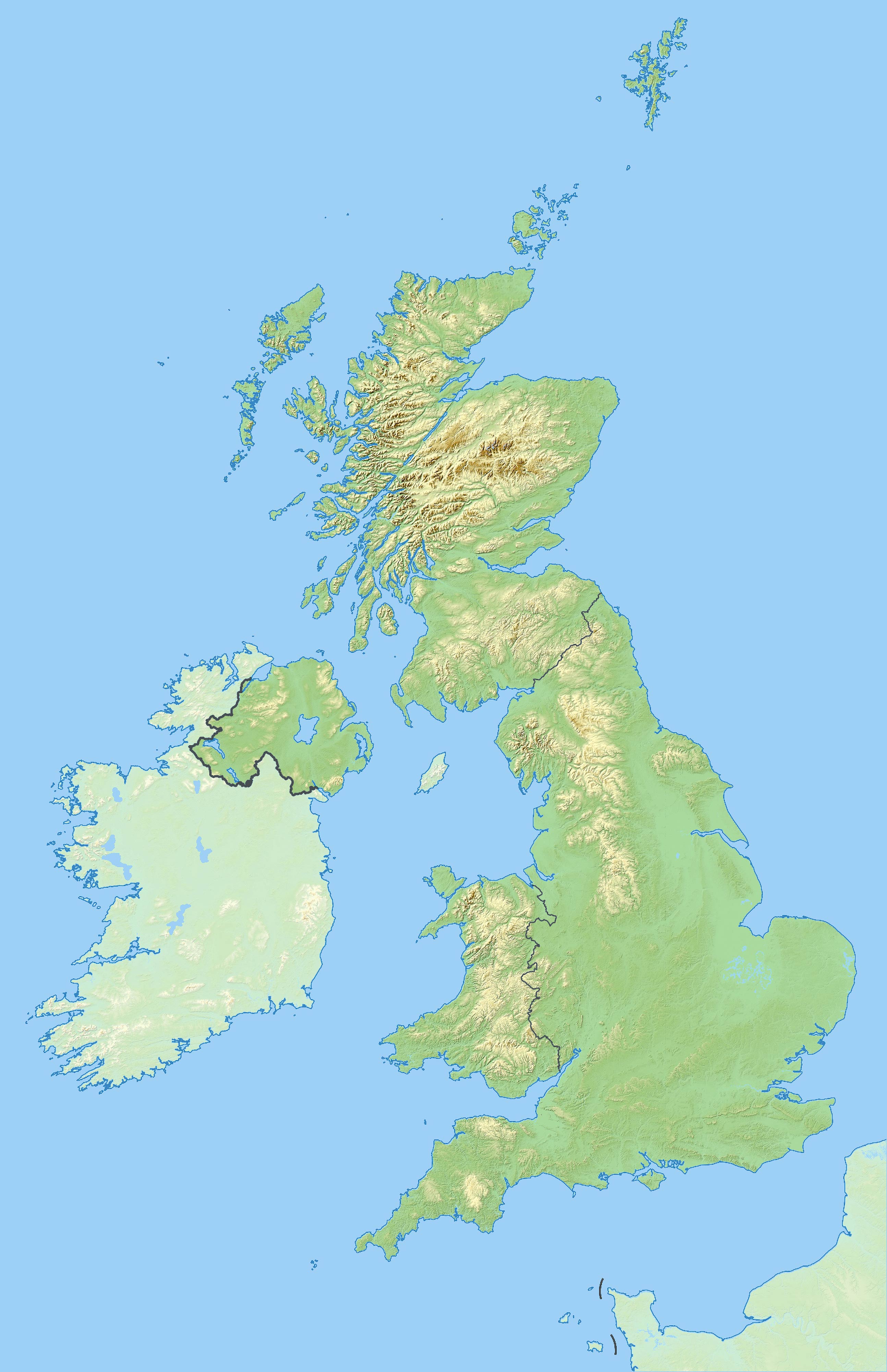 United Kingdom Relief Map