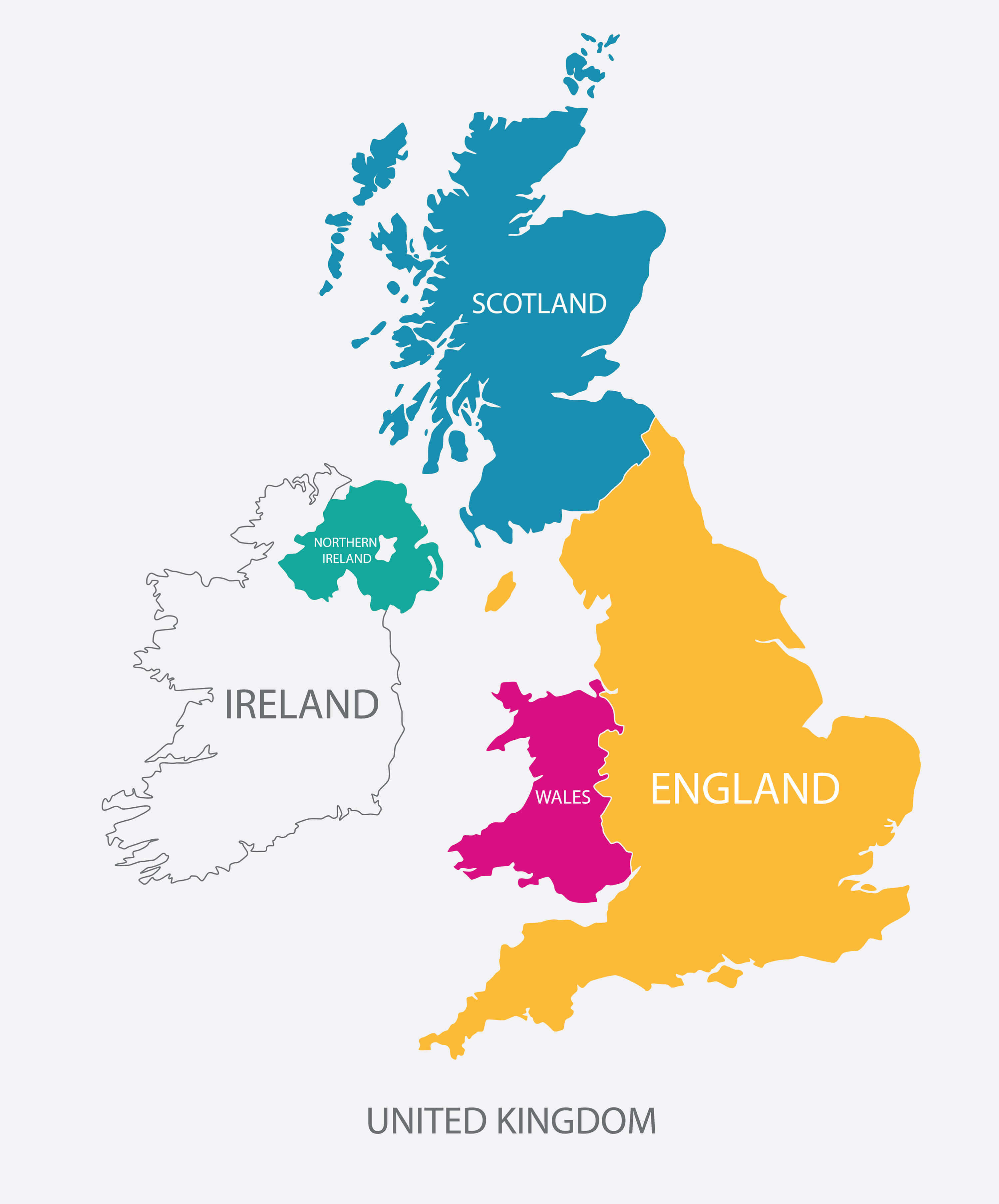 United Kingdom Colorful Map