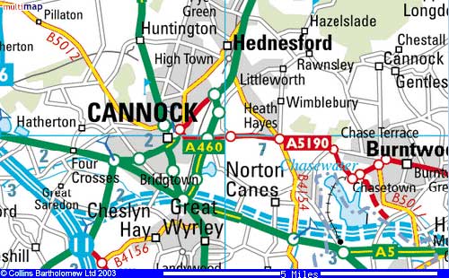 map of Cannock
