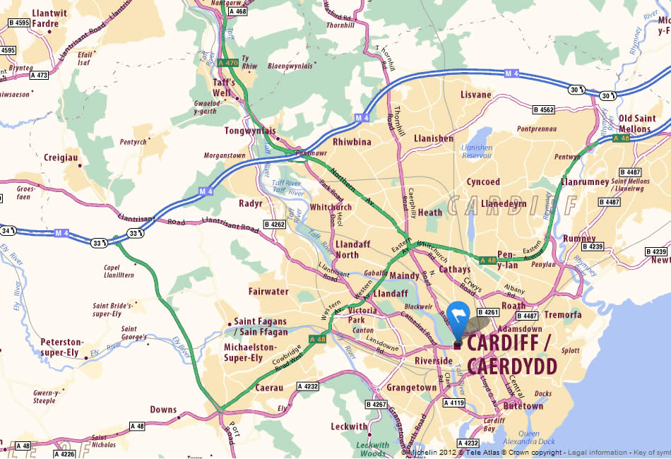 map of cardiff