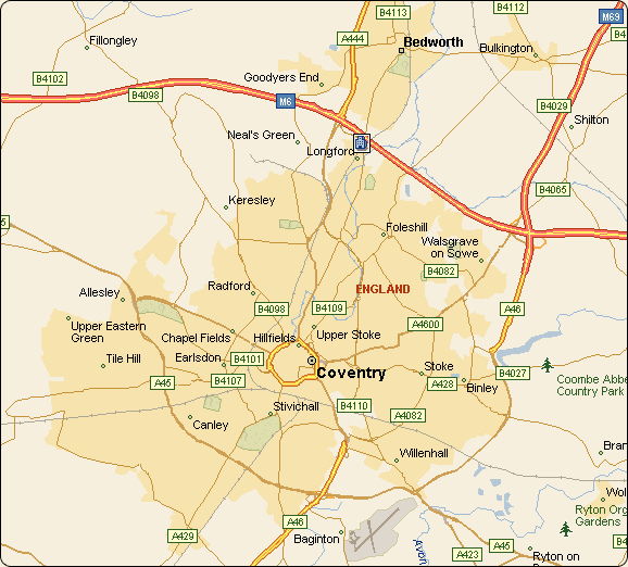 greater Coventry map