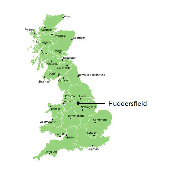 Huddersfield map uk