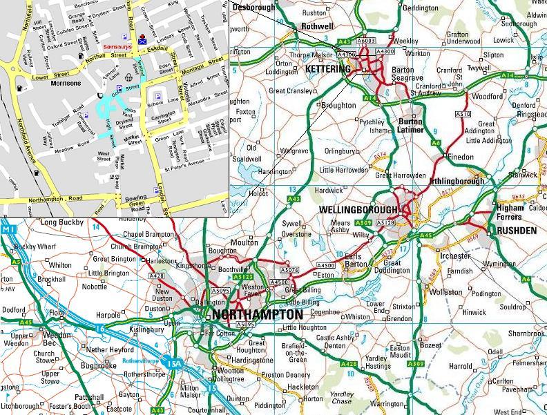 Kettering area map