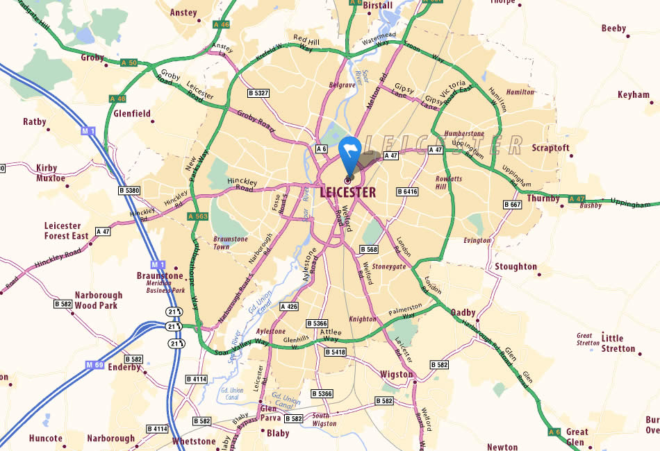 Leicester map